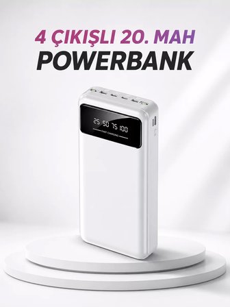 Hepsi 4 Çıkışlı 20.000 MAH Powerbank Taşınabilir Çoklu Giriş Najmaddin