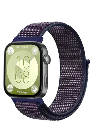 Mark Newface Huawei Fit 4 Hasırlı Cırtcırtlı Kordon - Mavi-Beyaz Najmaddin
