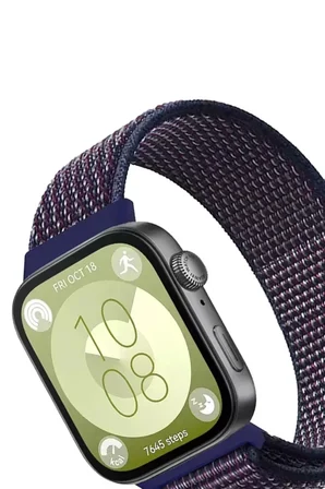 Mark Newface Huawei Fit 4 Hasırlı Cırtcırtlı Kordon - Mavi-Beyaz Najmaddin