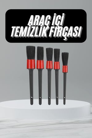 Hepsi 5 Adet Oto Detaylı Temizleyici Araç İçi Temizlik Fırça Seti Koltuk Döşeme Kapı Toz Alma Fırçası Najmaddin