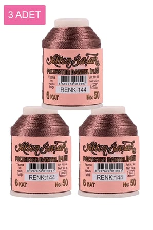 Tedar 3 Adet Altınbaşak Oya ve Dantel İpi 20 gr - Royaleks - No: 144 Najmaddin