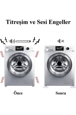 Tedar Çamaşır Makinesi Titreşim Önleyici Mobilya Yükseltici Kaydırmaz Vantuzlu Stoper Set 4 Adet Najmaddin