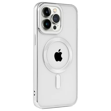 Bez iPhone 15 Pro Max Kılıf Kronos Magsafe Kapak - Gümüş Najmaddin