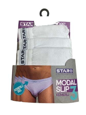 Beru Star 109 Erkek  3'lü Modal Slip Najmaddin