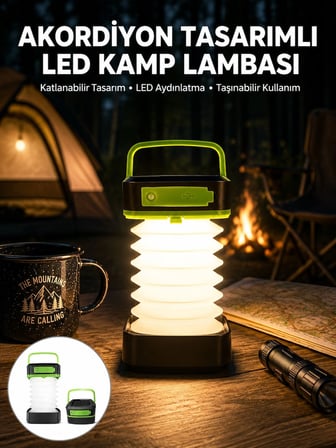 Karg Katlanabilir Kamp Lambası Akordiyon Lamba Şarjlı 3 Kademeli Solar Yeni Nesil Najmaddin