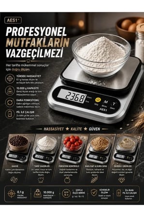 Karg Dijital Mutfak Ve Kahve Tartısı Hassas Gram Terazisi Paslanmaz Çelik Lcd Ekran Çoklu Ölçüm G/oz 10 Kg Kapasite Najmaddin