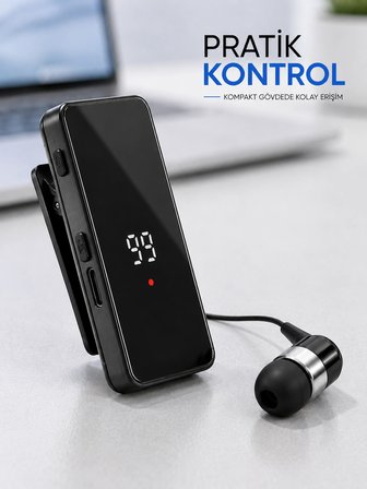 Karg Klipsli Bluetooth Kulaklık Kısa Kablolu Tek Kulaklık Taşınabilir Günlük Kullanım Najmaddin