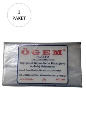 Tedar Bakkaliye Naylon Torba Beşlik 30x52 cm 1 kg 1 Paket (Takriben 105 Adet) Najmaddin