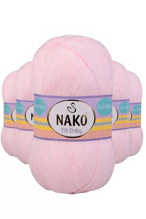 Tedar 5 Adet Elite Baby El Örgü İpi Tüylenmeyen Bebek Yünü Soft Pembe 2892 - nako mudanis Najmaddin