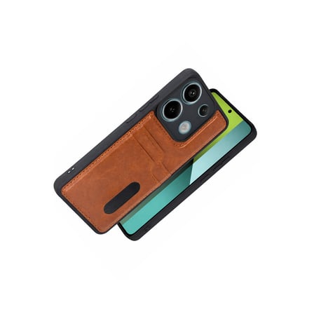 Bez Redmi 15C 4G Sara Kartvizitli Deri Kılıf - Taba Najmaddin