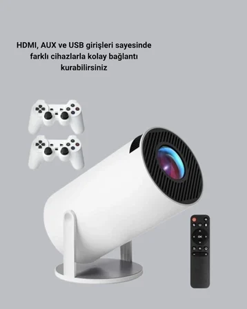 Mey Mey İthalat Wi-Fi 6 ve Bluetooth 5.0 Destekli 4K Akıllı Projeksiyon Cihazı Yeni Nesil Najmaddin