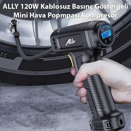Hepsi ALLY 120W Kablosuz Basınç Göstergeli Mini Hava Popmpası KompresörST-5007C-(5775) Najmaddin