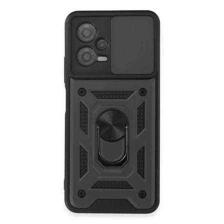 Sh Xiaomi Redmi Note 12 5g Kılıf Pars Lens Yüzüklü Silikon - Siyah Najmaddin