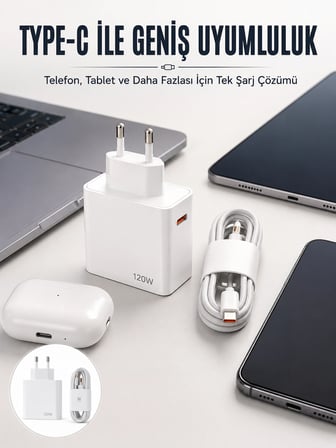 Karg Type-c 120w Şarj Aleti Hızlı Şarj Turbo Yeni Nesil Najmaddin