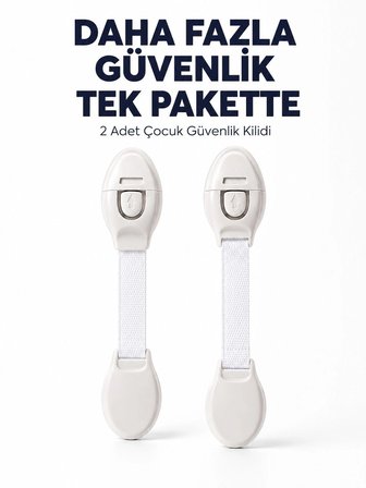 Mey Mey İthalat 2 Adet Güçlü Yapışkanlı Çocuk Güvenlik Kilidi Najmaddin
