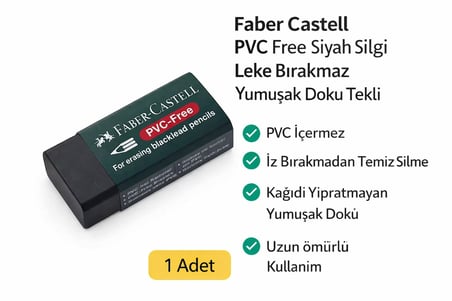 Bez NO.30 PVC Free Siyah Silgi 1 Adet Leke Bırakmaz Yumuşak Doku Najmaddin