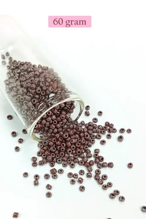 Tedar Dökme Cam Kum Boncuk (8/0) 3 mm - 60 Gram - Parlak Koyu Kestane - BNC209 Najmaddin