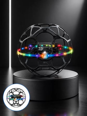 Hepsi Şarjlı Futbol Topu Tasarımlı Mini Drone LED Aydınlatmalı Akıllı Najmaddin