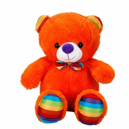 Ticaret Oturan Kurdeleli Renkli Peluş Ayı 30 cm Najmaddin