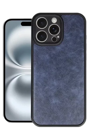Sh Newface Apple İphone 16 Pro Max Kılıf Aras Deri Kapak - Lacivert Najmaddin