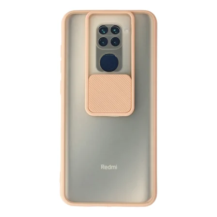 Bez Redmi Note 9 Kılıf Palm Buzlu Kamera Sürgülü Silikon - Pembe Najmaddin