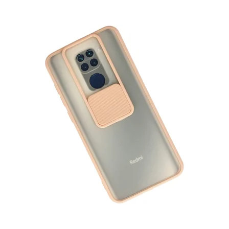 Bez Redmi Note 9 Kılıf Palm Buzlu Kamera Sürgülü Silikon - Pembe Najmaddin