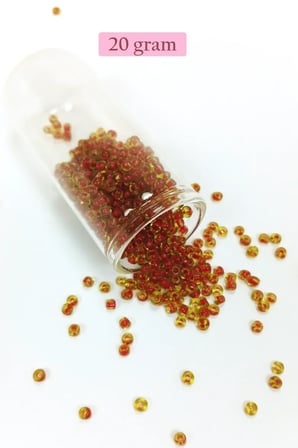 Tedar Dökme Cam Kum Boncuk (8/0) 3 mm - 20 Gram - Şeffaf Açık Kahve - BNC148 Najmaddin