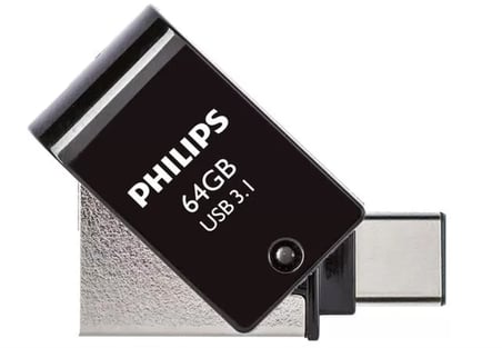 Sh Philips Fm64dc152b/00 64gb 2 In 1 Type-c/usb 3.1 Siyah Gri Usb Flash Bellek Najmaddin