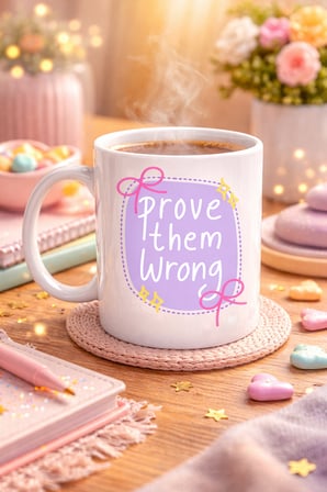 Bez Prove Them Wrong Porselen Kupa MODEL 128 – Motivasyon Mesajlı Kahve Kupası, İlham Veren Hediye, Ofis & Ev Kullanımı Najmaddin
