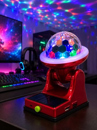 Karg Şarjlı Rgb Projektör Lamba Güneş Enerjili Çok Fonksiyonlu Disco Işık Lambası Najmaddin