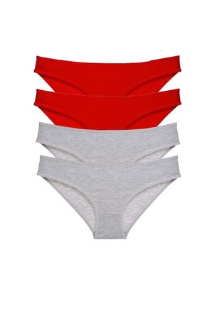 Tedar 4 adet Eko Set Likralı Kadın Slip Külot Kırmızı Gri Najmaddin
