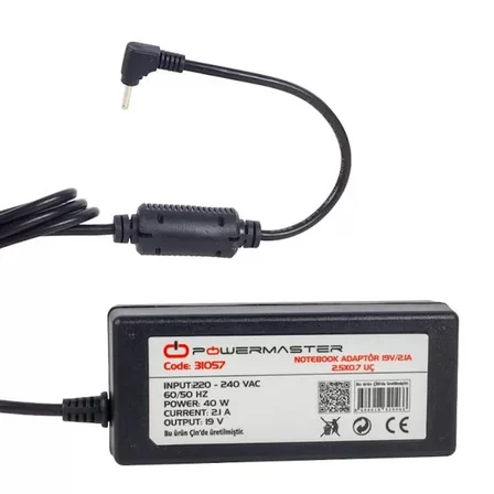 Sh Powermaster Pm-31057 Asus Uyumlu 19 Volt - 2.1 Amper 2.5*0.7 Mm Uçlu Notebook Adaptör Najmaddin