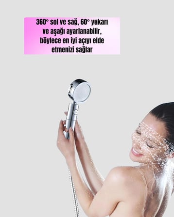 Mey Mey İthalat Şelale Sisi ve Masaj Özellikli Banyo Duş Başlığı Najmaddin