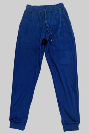 Tedar Parlak Kadife Cepli Pantolon Eşofman Pijama Altı Unisex Lastikli Paça Lacivert Najmaddin