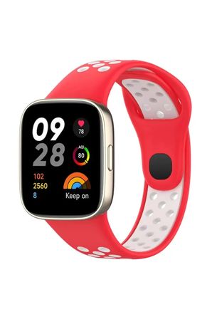 Sh Newface Xiaomi Redmi Watch 3 Spor Delikli Kordon - Kırmızı-beyaz Najmaddin