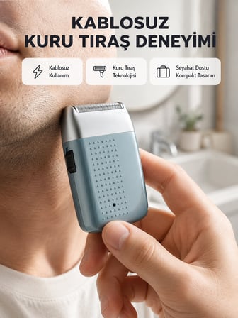 Karg Şarjlı Kuru Kullanım Tıraş Makinesi – Kablosuz, Taşınabilir Najmaddin