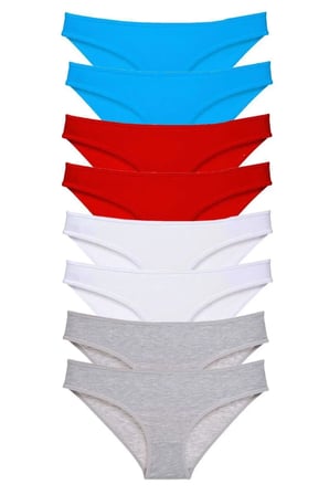 Tedar 8 adet Süper Eko Set Likralı Kadın Slip Külot 530 Najmaddin