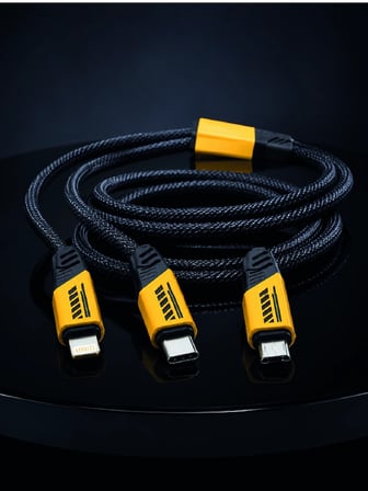Mey Mey İthalat 3'ü 1 Arada USB Şarj Kablosu 240W Hızlı Şarj ve Veri Aktarım Kablosu Najmaddin