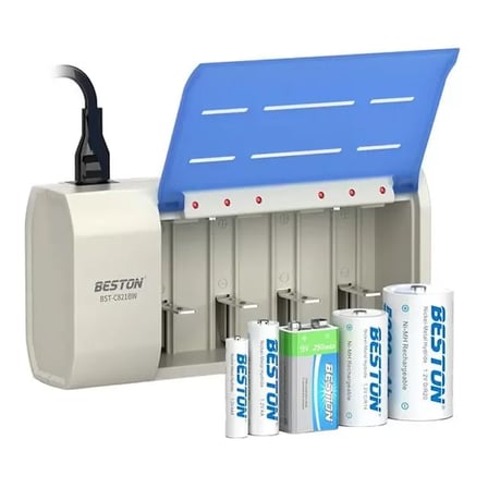Sh Beston Bst-c821bw (aa-aaa-c-d-9v-sc) Universal Pil Şarj Cihazı Tüm Boylar İçin Kullanılabilir Najmaddin