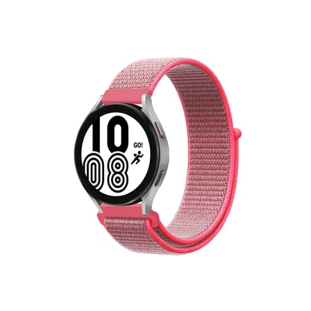 MEPA Najmaddin Samsung Galaxy Watch 4 Hasırlı Cırtcırtlı Kordon - Pembe Najmaddin