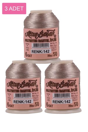 Tedar 3 Adet Altınbaşak Oya ve Dantel İpi 20 gr - Royaleks - No: 142 Najmaddin