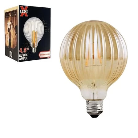 Sh Ledx G-95 Kırılmaz Gövde 4,5 Watt Çizgili Rustik Ampul Najmaddin