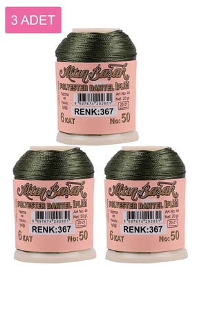 Tedar 3 Adet Altınbaşak Oya ve Dantel İpi 20 gr - Royaleks - No: 367 Najmaddin