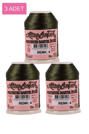 Tedar 3 Adet Altınbaşak Oya ve Dantel İpi 20 gr - Royaleks - No: 004 Najmaddin