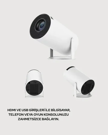 Mey Mey İthalat HDMI ve USB Girişli Uzun Ömürlü Ampullü Projeksiyon Najmaddin