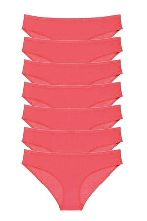 Tedar 7 adet Süper Eko Set Likralı Kadın Slip Külot Fuşya Najmaddin