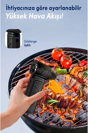Karg Mini Turbo Fan 130.000 Rpm Şarjlı 8000 Mah Batarya 4 Vitesli Taşınabilir Elektrikli Hava Üfleyici Kompresörü Najmaddin