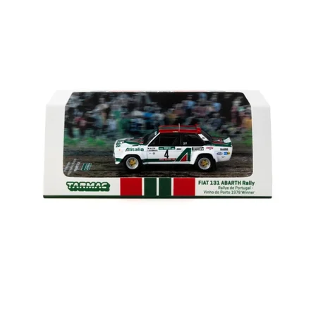 Ticaret Tarmac Works 1/64 FIAT 131 ABARTH Rally Rallye de Portugal - Vinho do Porto 1978 Winner #04 Najmaddin
