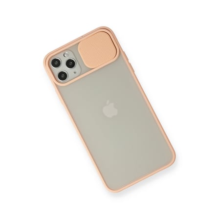 Bez iPhone 11 Pro Max Kılıf Palm Buzlu Kamera Sürgülü Silikon - Pembe Najmaddin