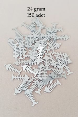 Tedar Oya Abiye Bileklik Kolye Pleksi Metalik Plastik Pul Gümüş Renk 24 gram 150 adet - BNC589 Najmaddin